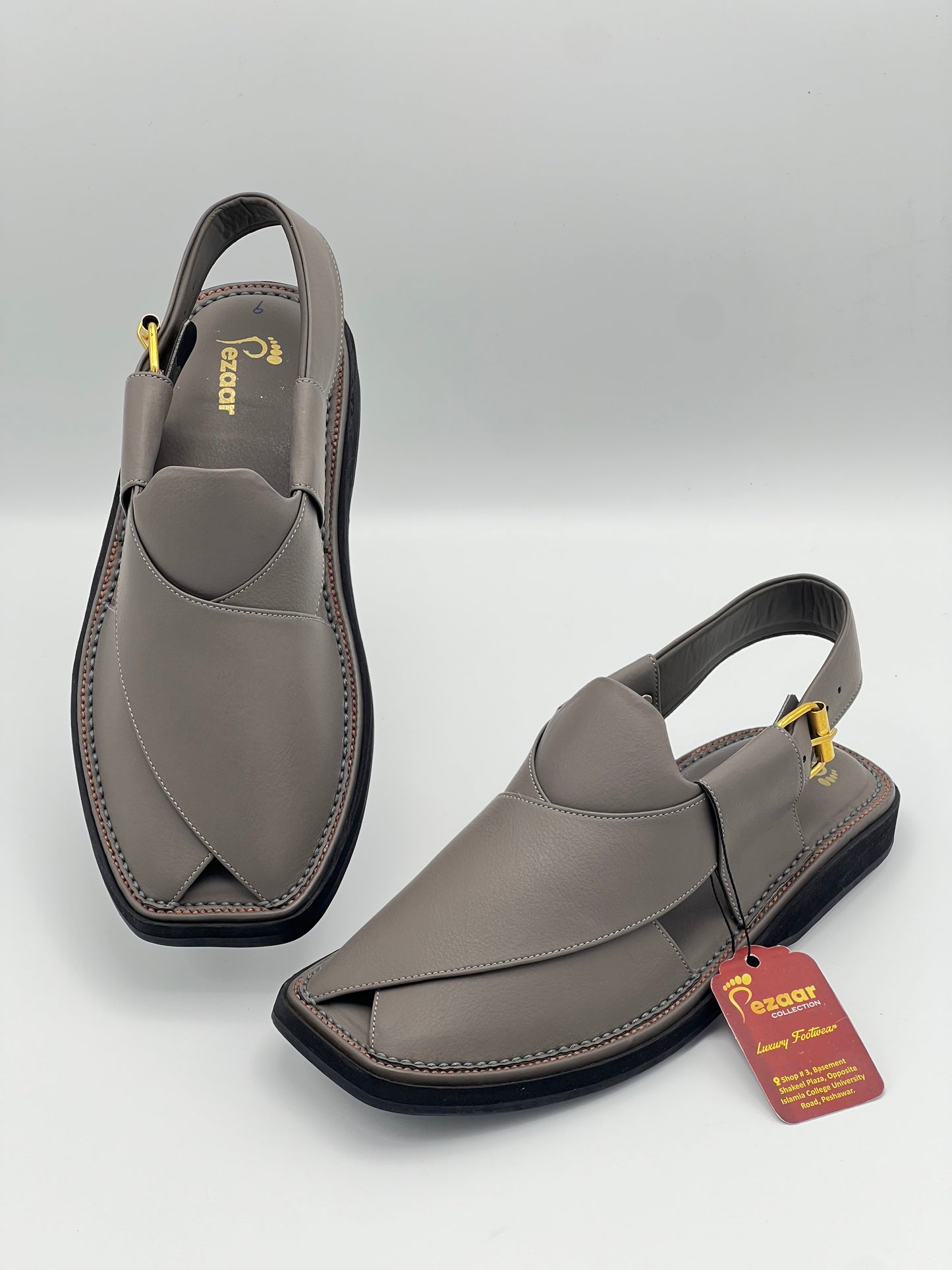 upper touch pure leather peshawari chapal(Gray)