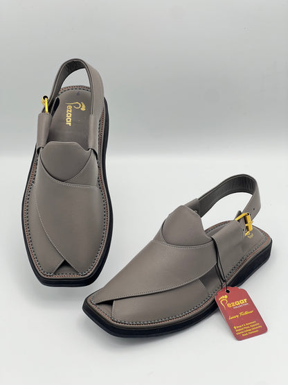 upper touch pure leather peshawari chapal(Gray)
