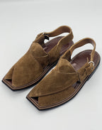 Suede Sabar single sole T shape peshawari chapal(camal)