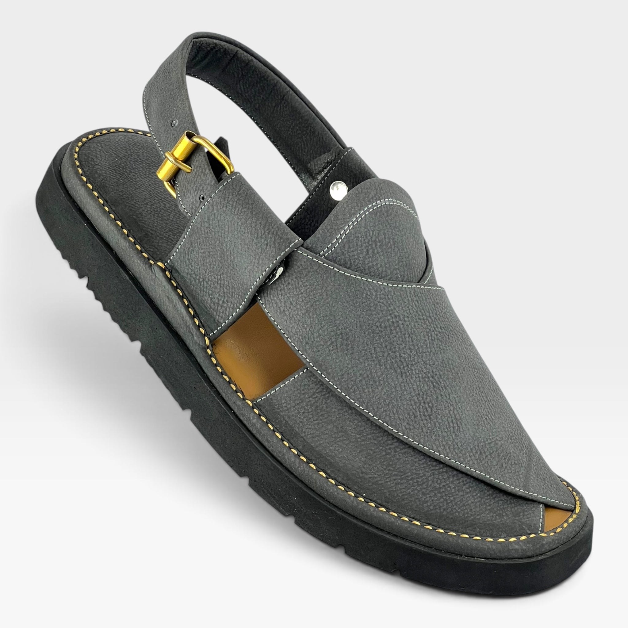 Gogo Round Shape Black Texture Sketcher Sole