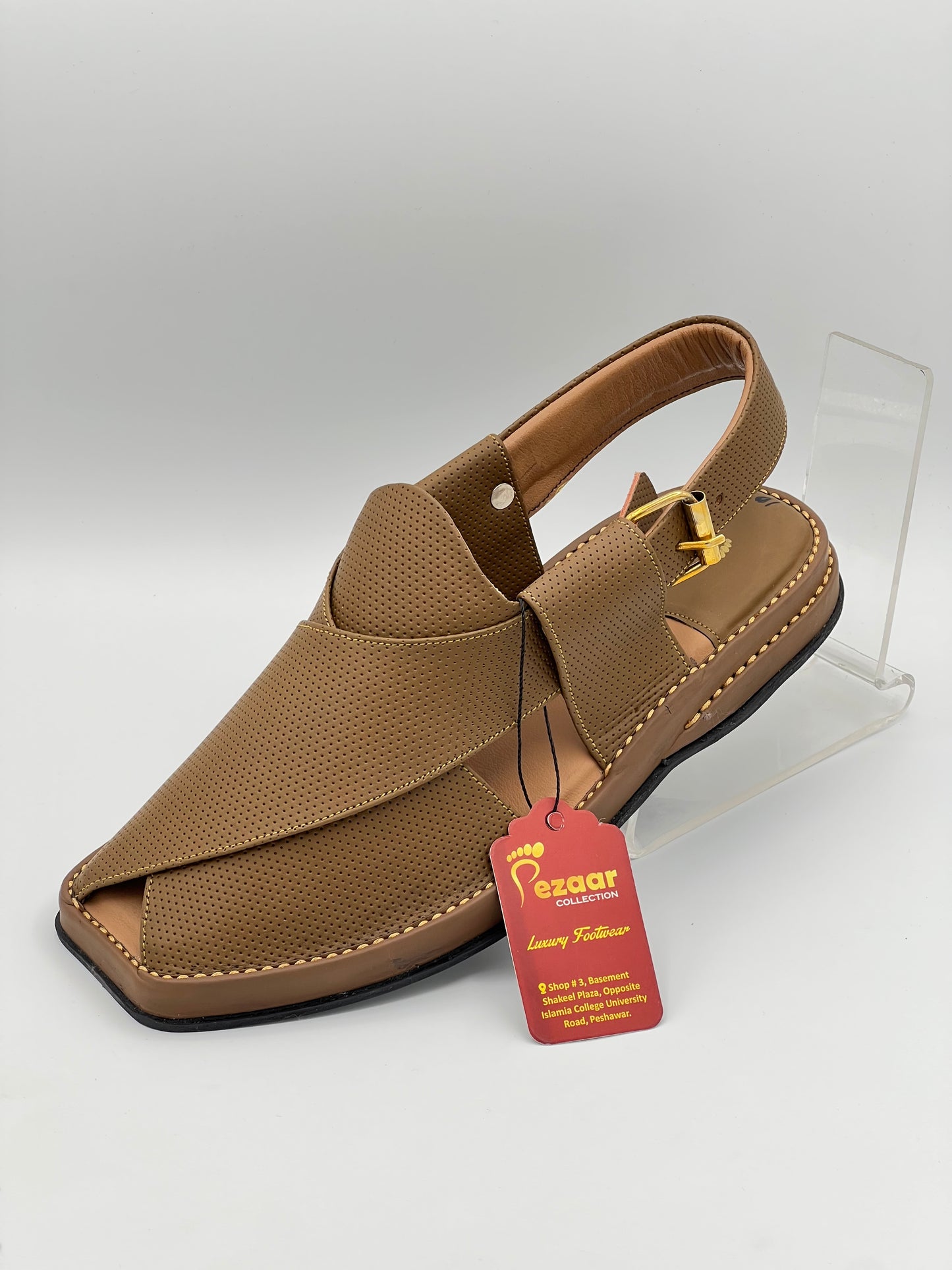 Men’s premium dotted peshawari chapal  camal