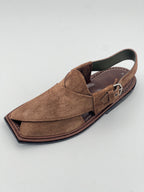 Suede Sabar single sole T shape peshawari chapal(Brown)