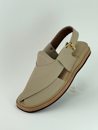 Gogo Premium peshawari chapal(Cream leather)