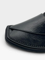 Upper touch leather peshawari chapal (black texture)