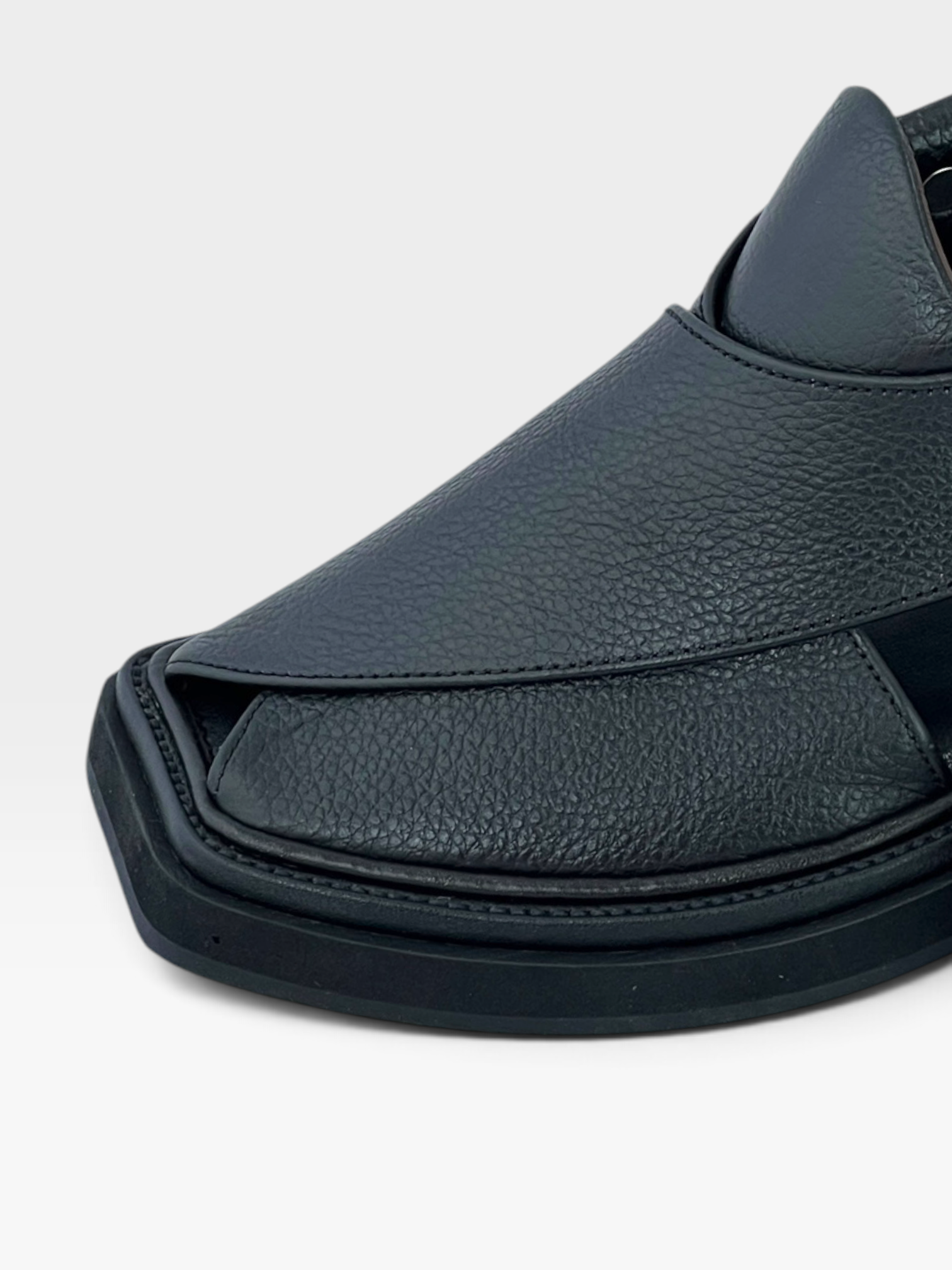 Half kaptan Special Original leather peshawari chapal (Black)