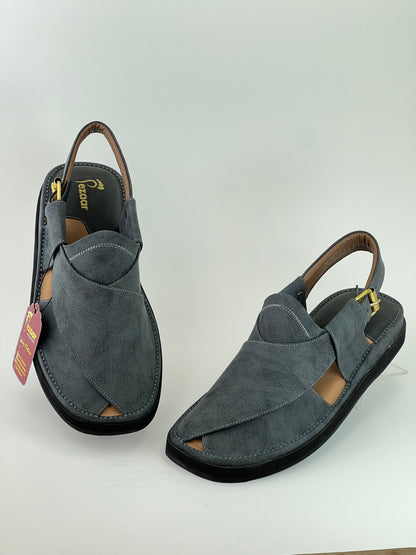 Gogo Premium peshawari chapal(Gray leather)