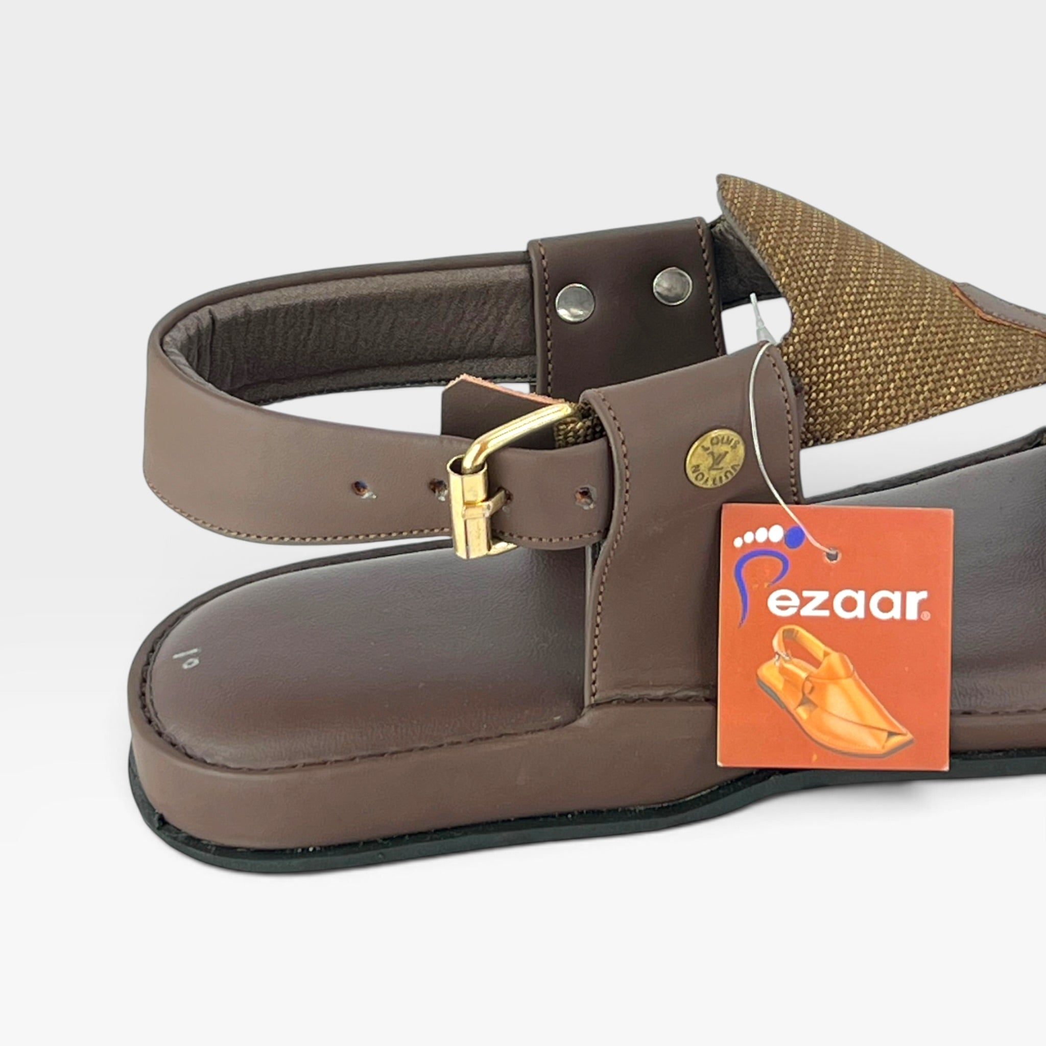 Panjedar Chappal (Fabric Chocolate Brown)