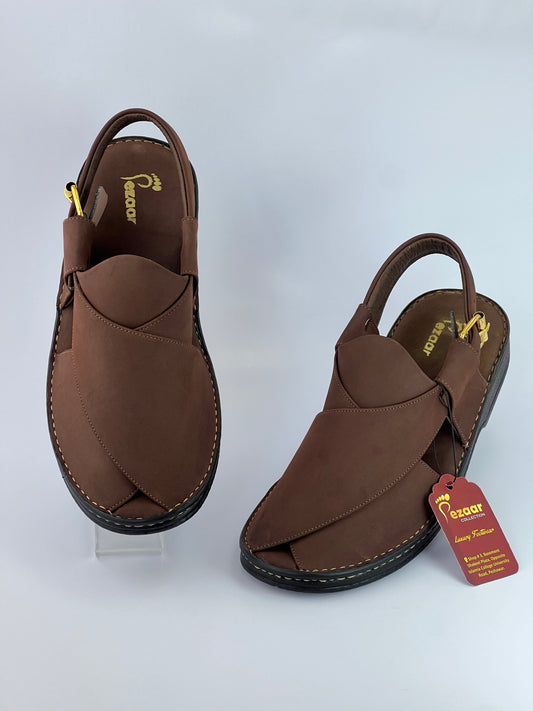 Mens peshawari chapal  brown matte-comfortable and Medicated