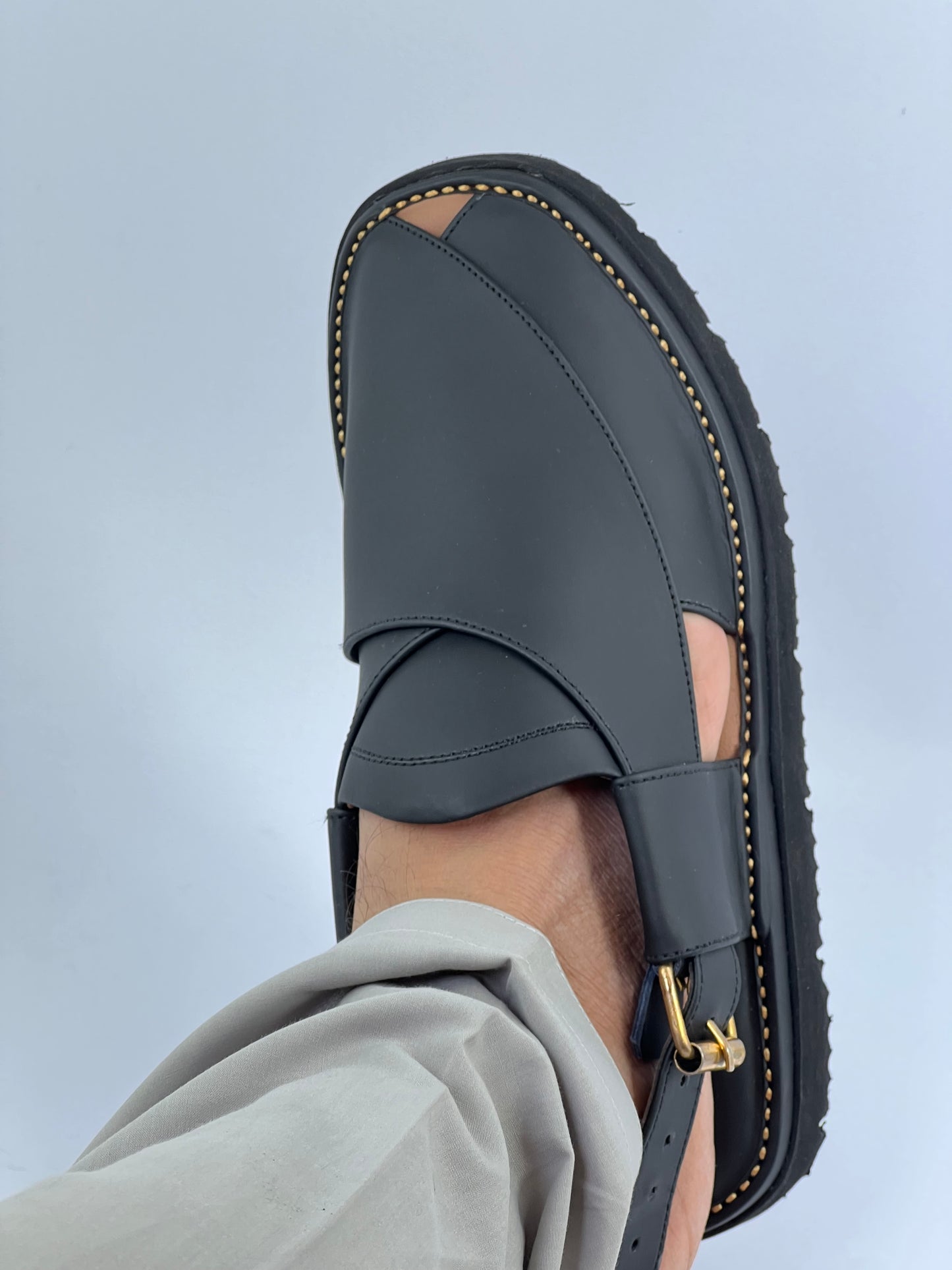 Gogo Round Shape Black Texture Sketcher Sole (Light Weight)