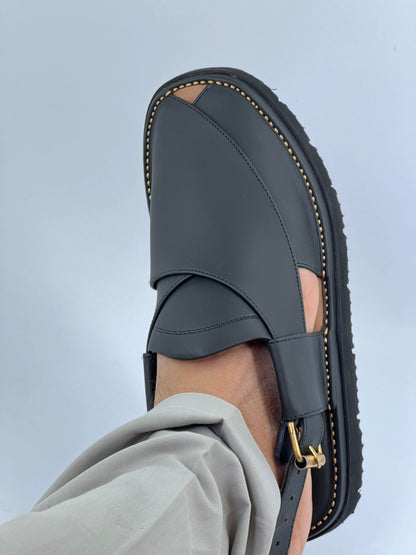 Gogo Round Shape Black Texture Sketcher Sole (Light Weight)