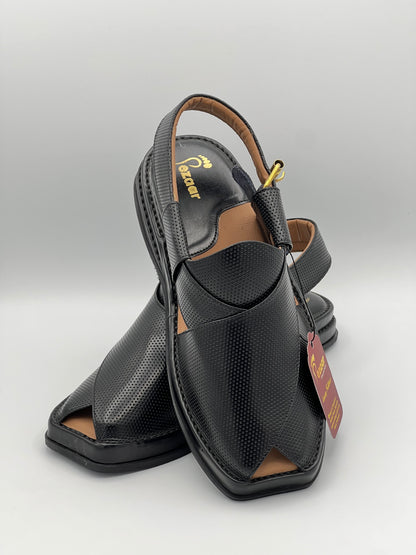 Men’s premium dotted peshawari chapal black