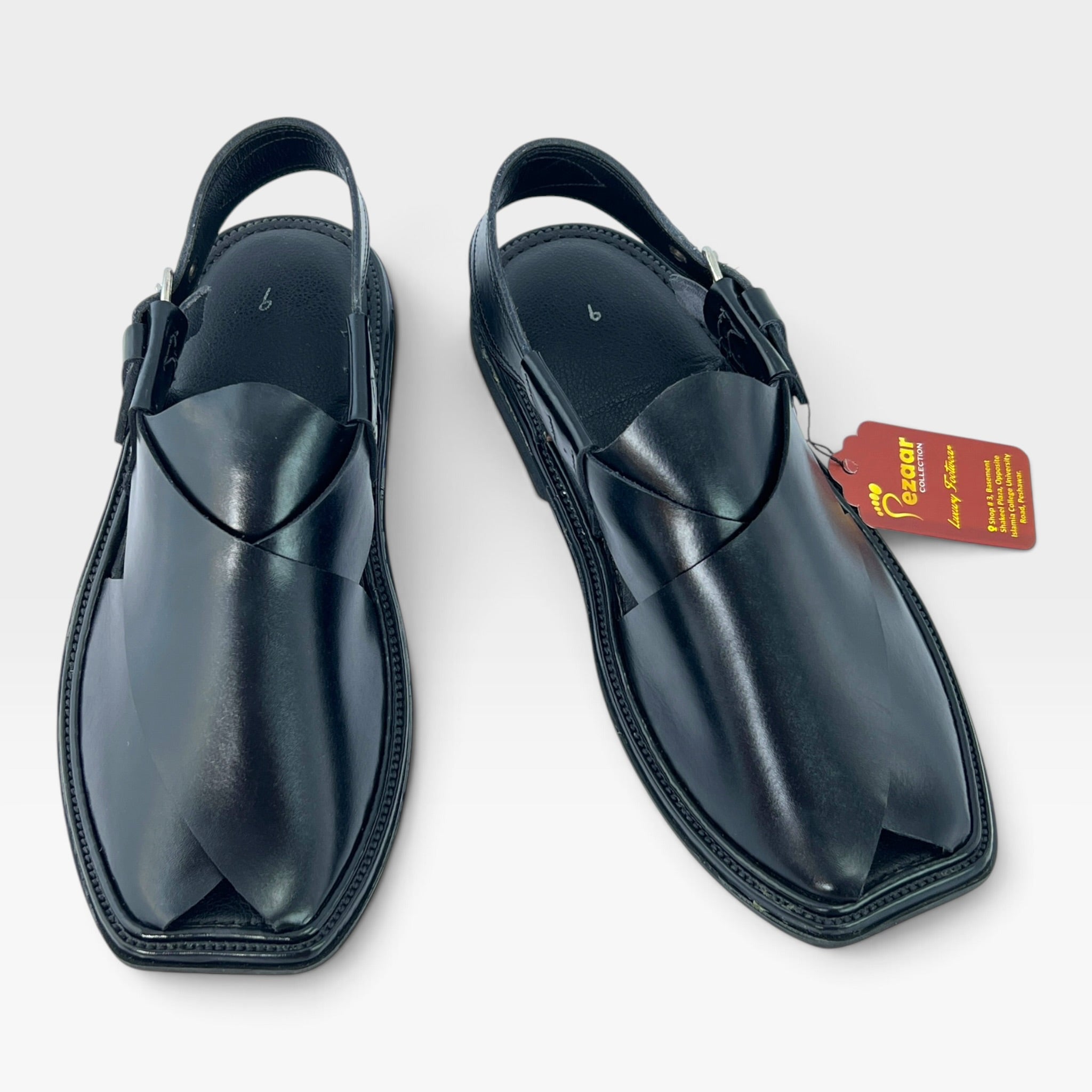 Handmade Goll T Charsadah chapal (Black)