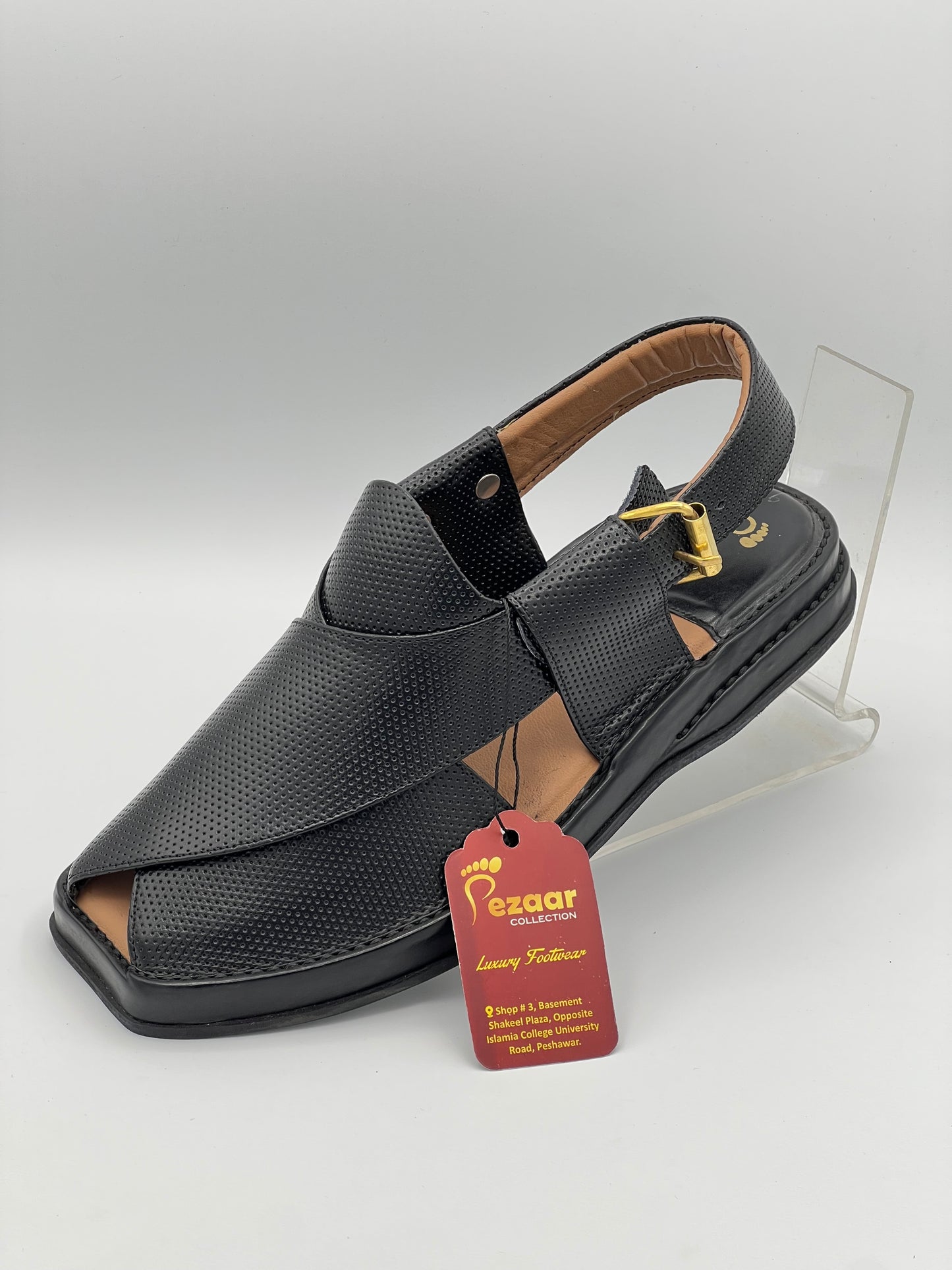 Men’s premium dotted peshawari chapal black