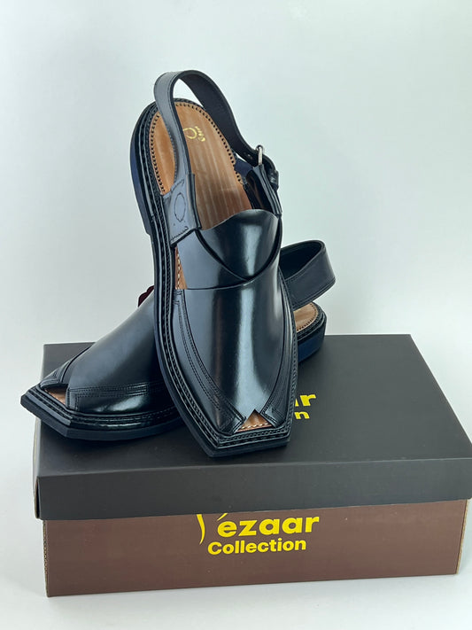 Goll T Vibram Peshawari Chappal T Shape black (light weight )