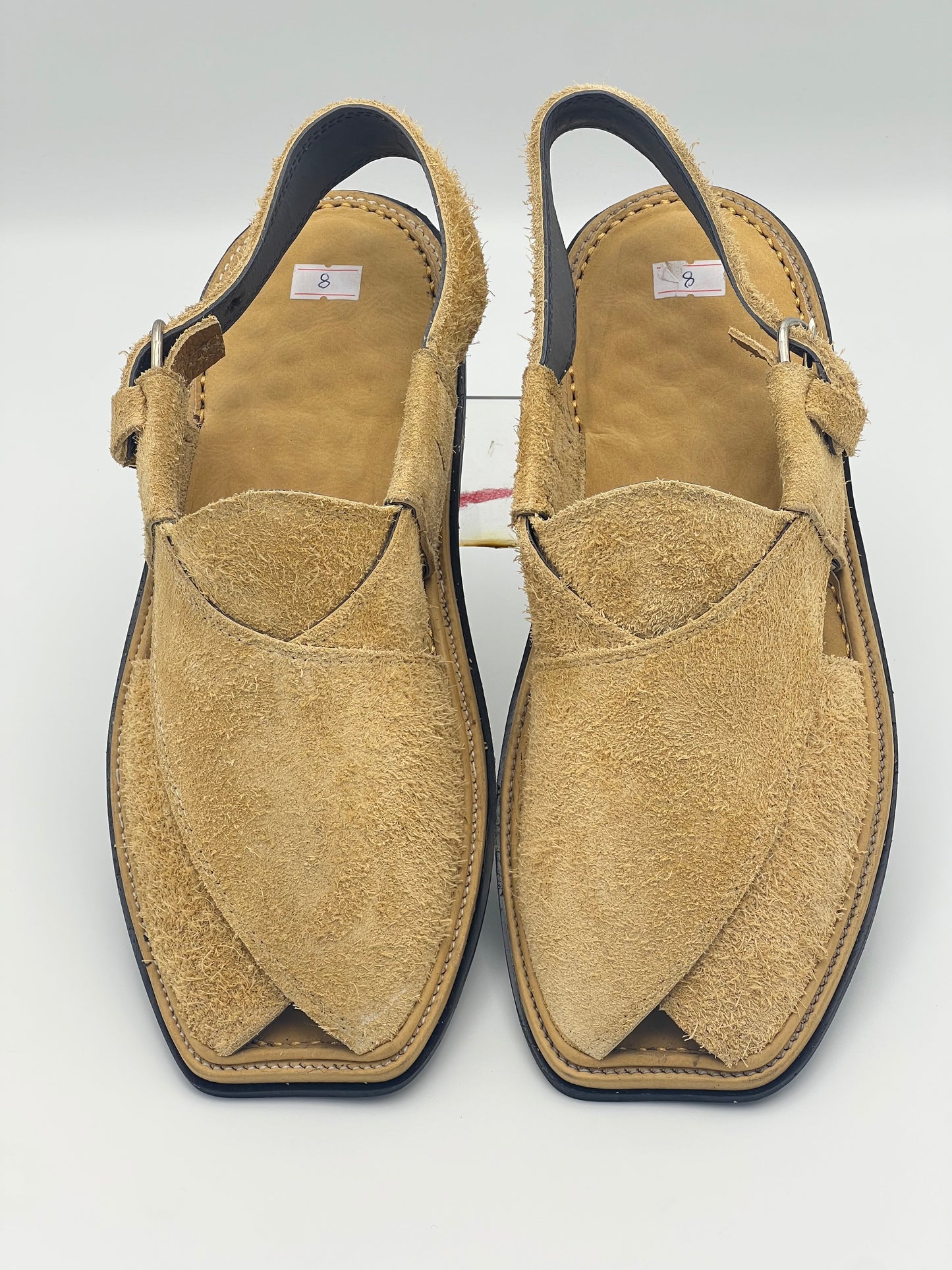 Suede Sabar single sole goll shape  peshawari chapal(golden)