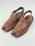 Suede Sabar single sole goll shape peshawari chapal(Brown)