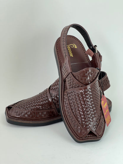 Hand woven medium sole brown