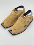 Suede Sabar single sole T shape Double shade peshawari chapal(golden)