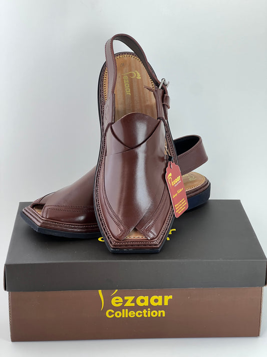 Goll T Vibram sole Brown T shape Peshawri Chappal(light weight)