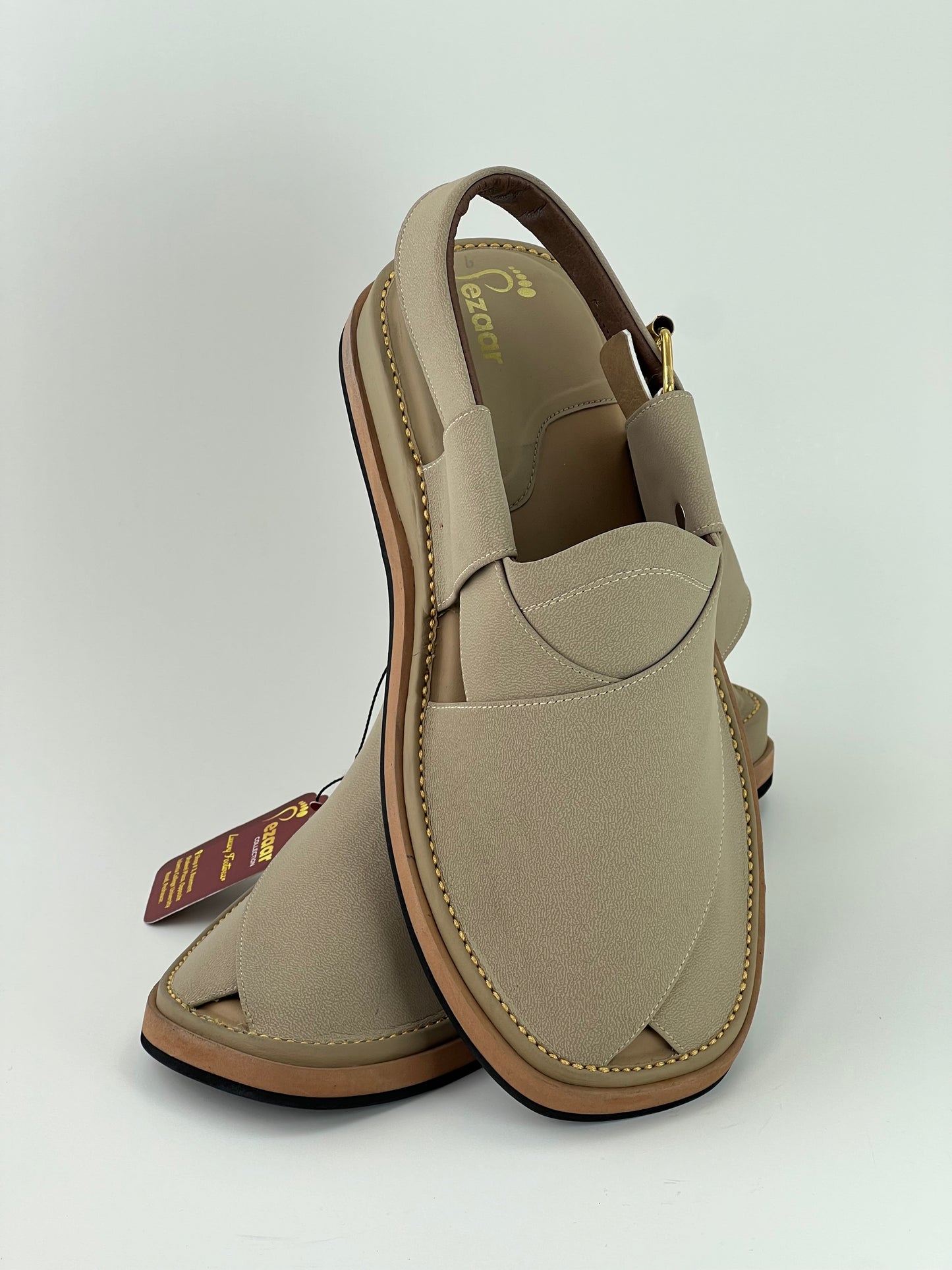 Gogo Premium peshawari chapal(Cream leather)