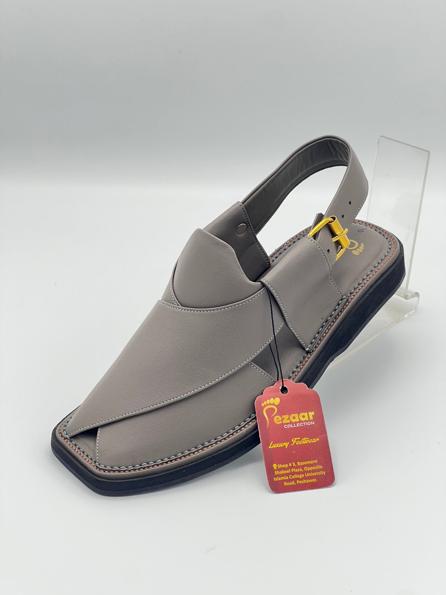 upper touch pure leather peshawari chapal(Gray)