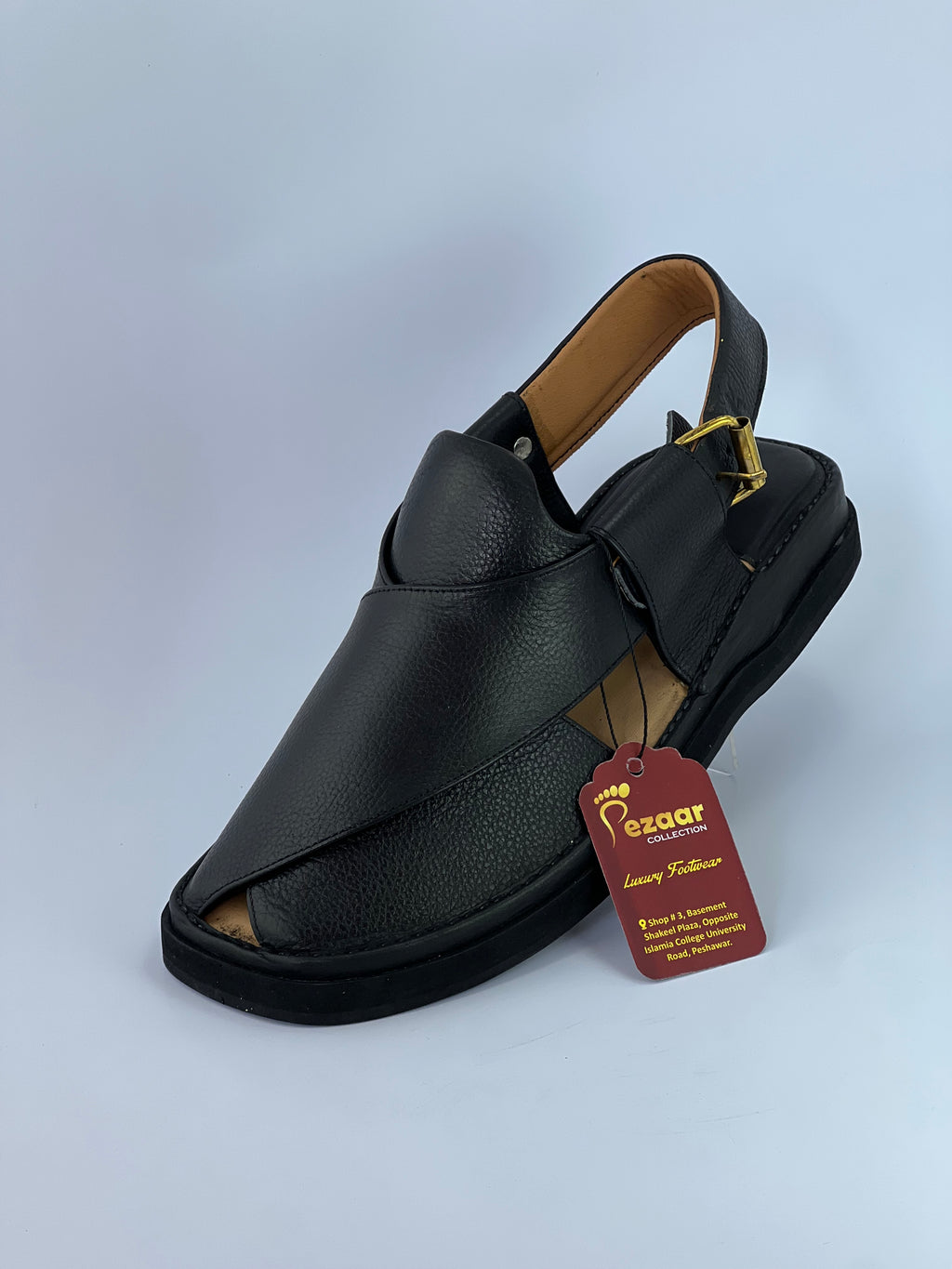 Gogo Premium peshawari chapal(Black Danedar)