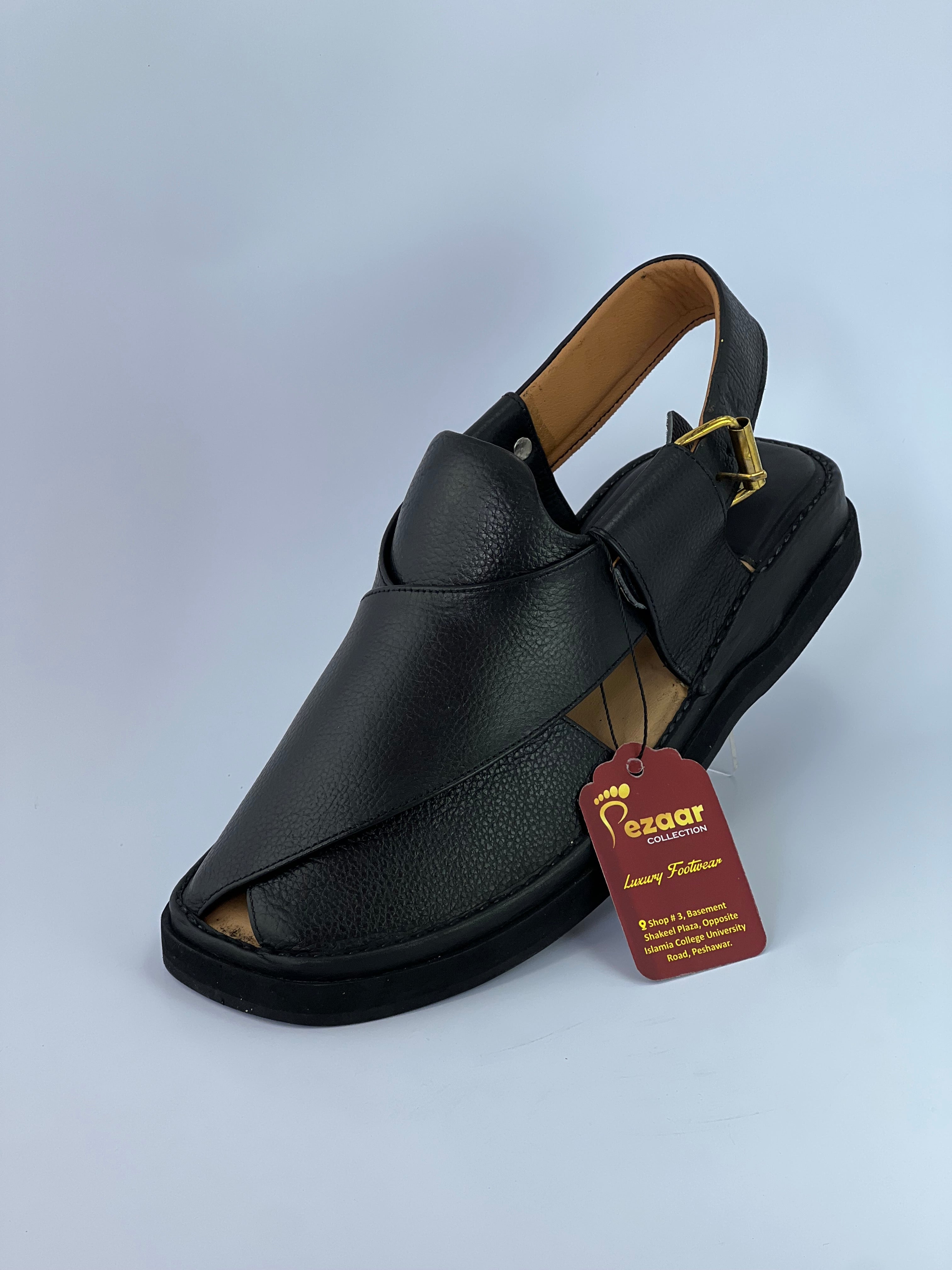 Gogo Premium peshawari chapal(Black Danedar)