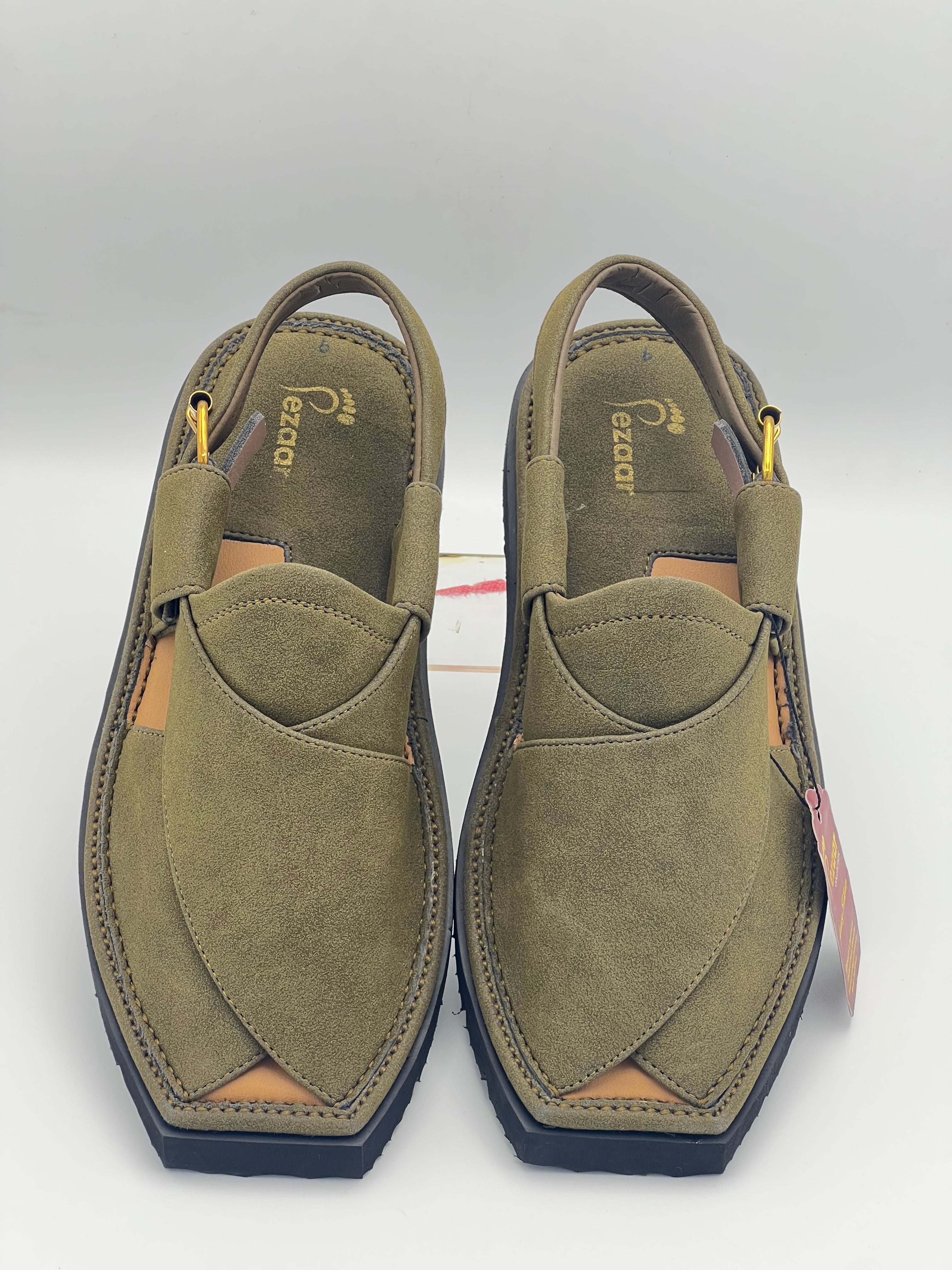 Light weight kaptan sued leather (Greenish)