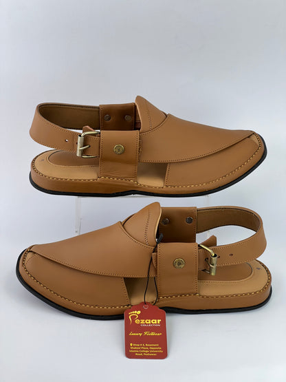 Gogo leather peshawari chapal (camal matte)