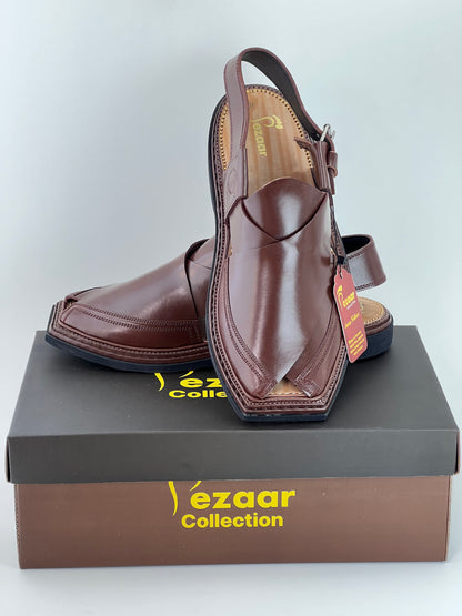 Goll T Vibram sole Brown T shape Peshawri Chappal(light weight)