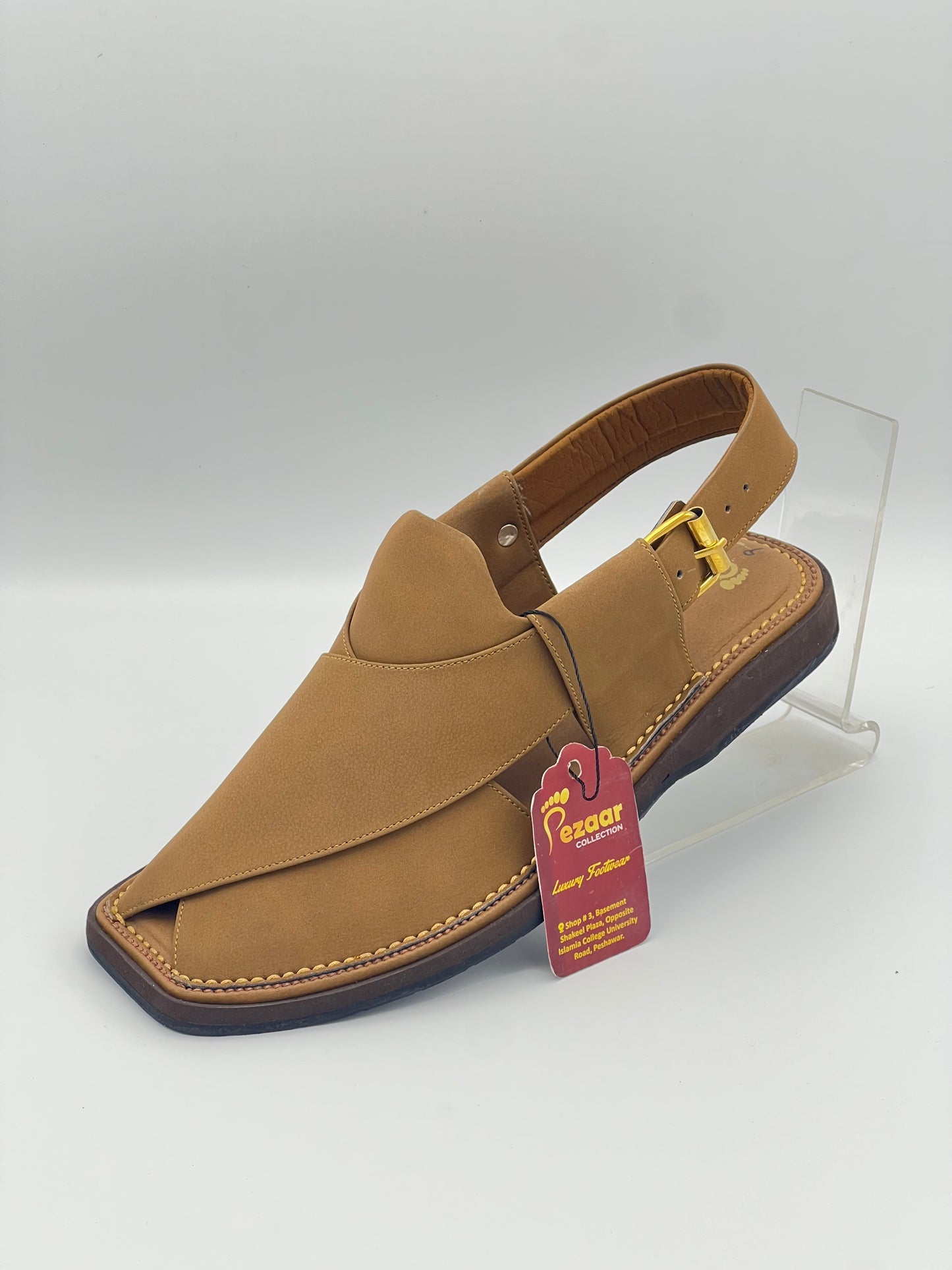 upper touch pure leather peshawari chapal(camal)