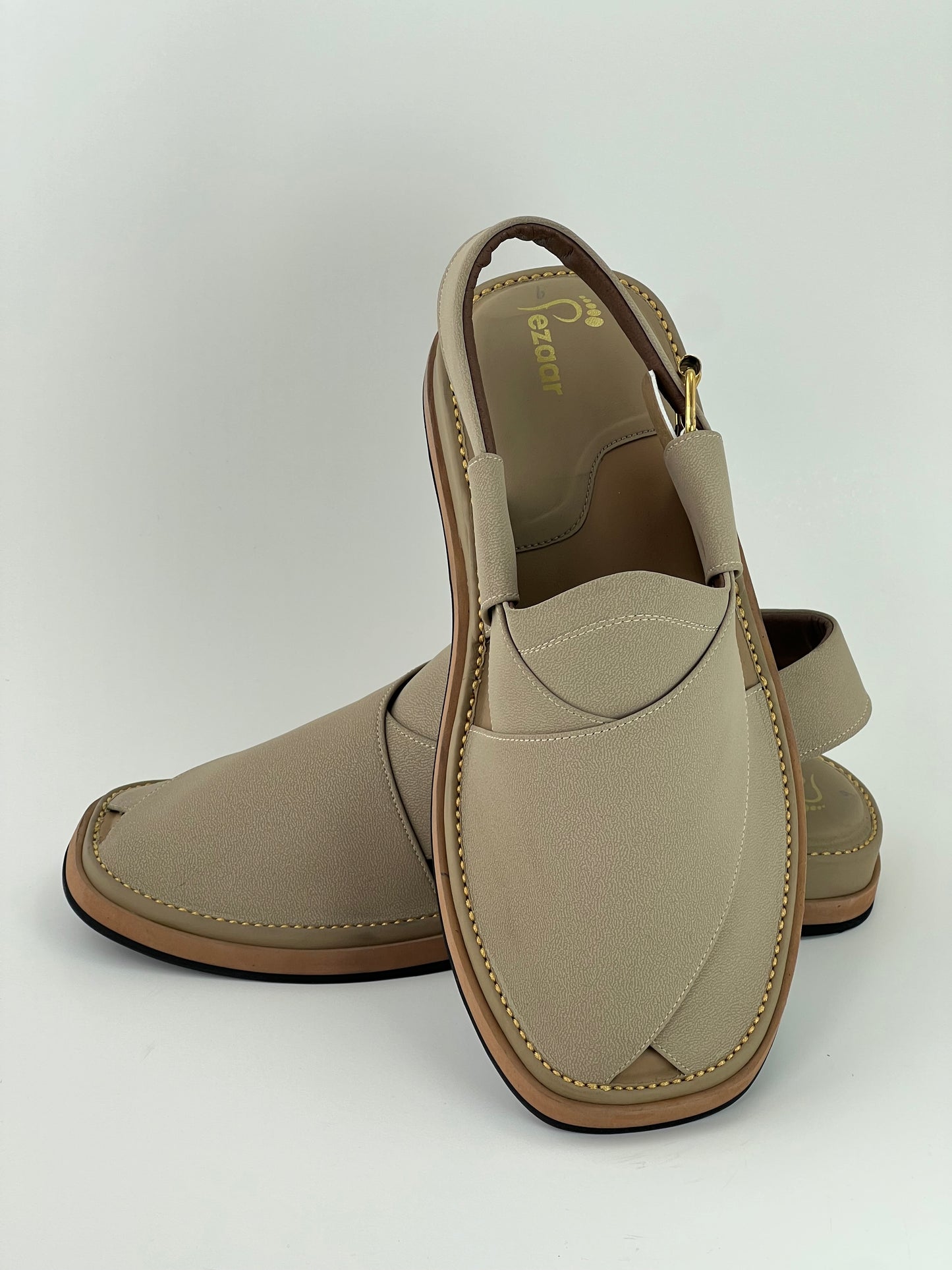 Gogo Premium peshawari chapal(Cream leather)