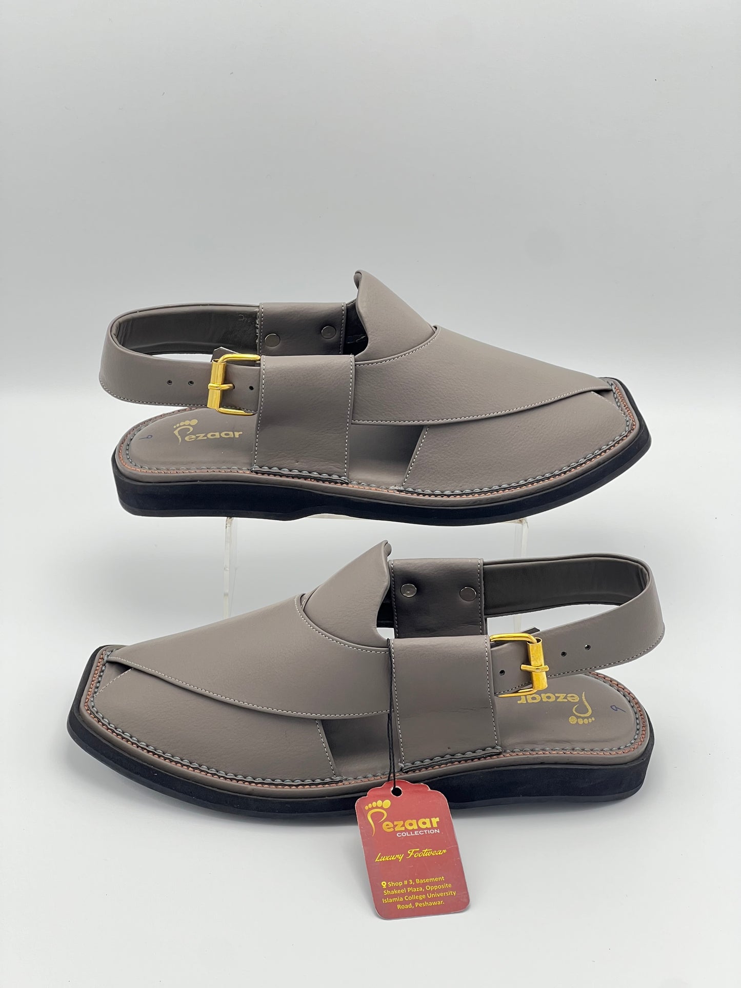 upper touch pure leather peshawari chapal(Gray)