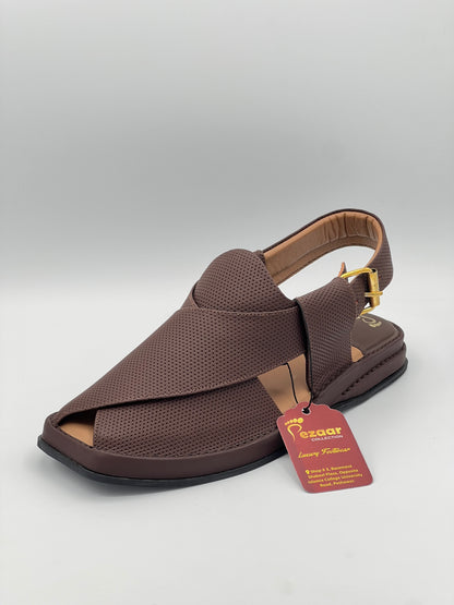 Men’s premium dotted peshawari chapal matte brown