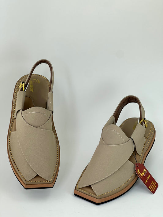 Half kaptan Special Original leather peshawari chapal (T cream)