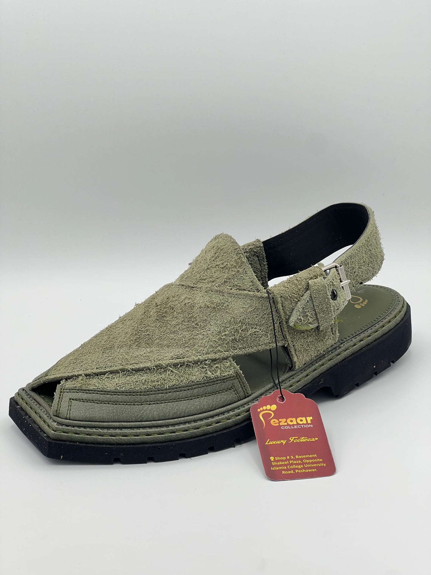 Sued Greenish Double shade Peshawari chapal