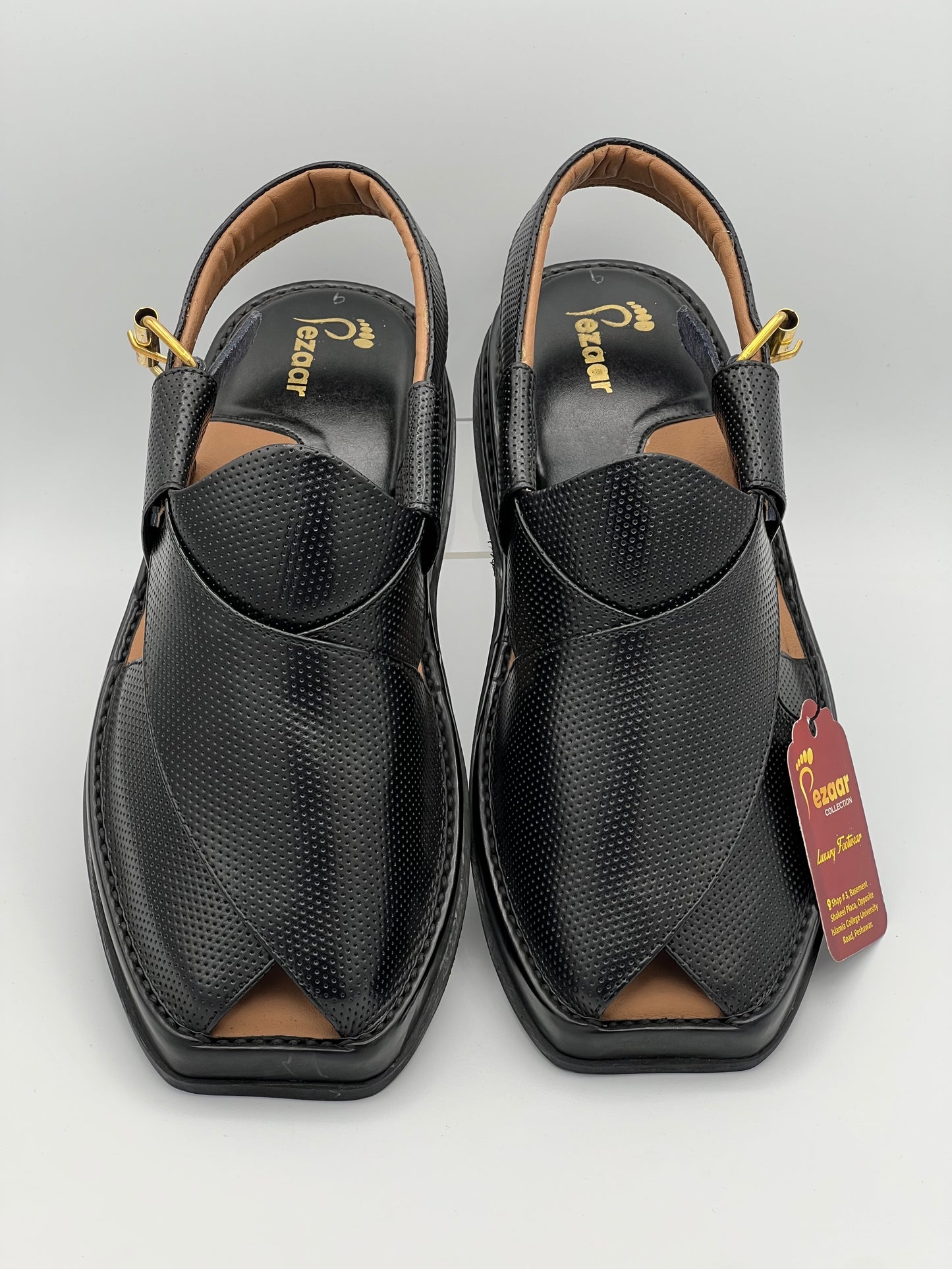 Men’s premium dotted peshawari chapal black