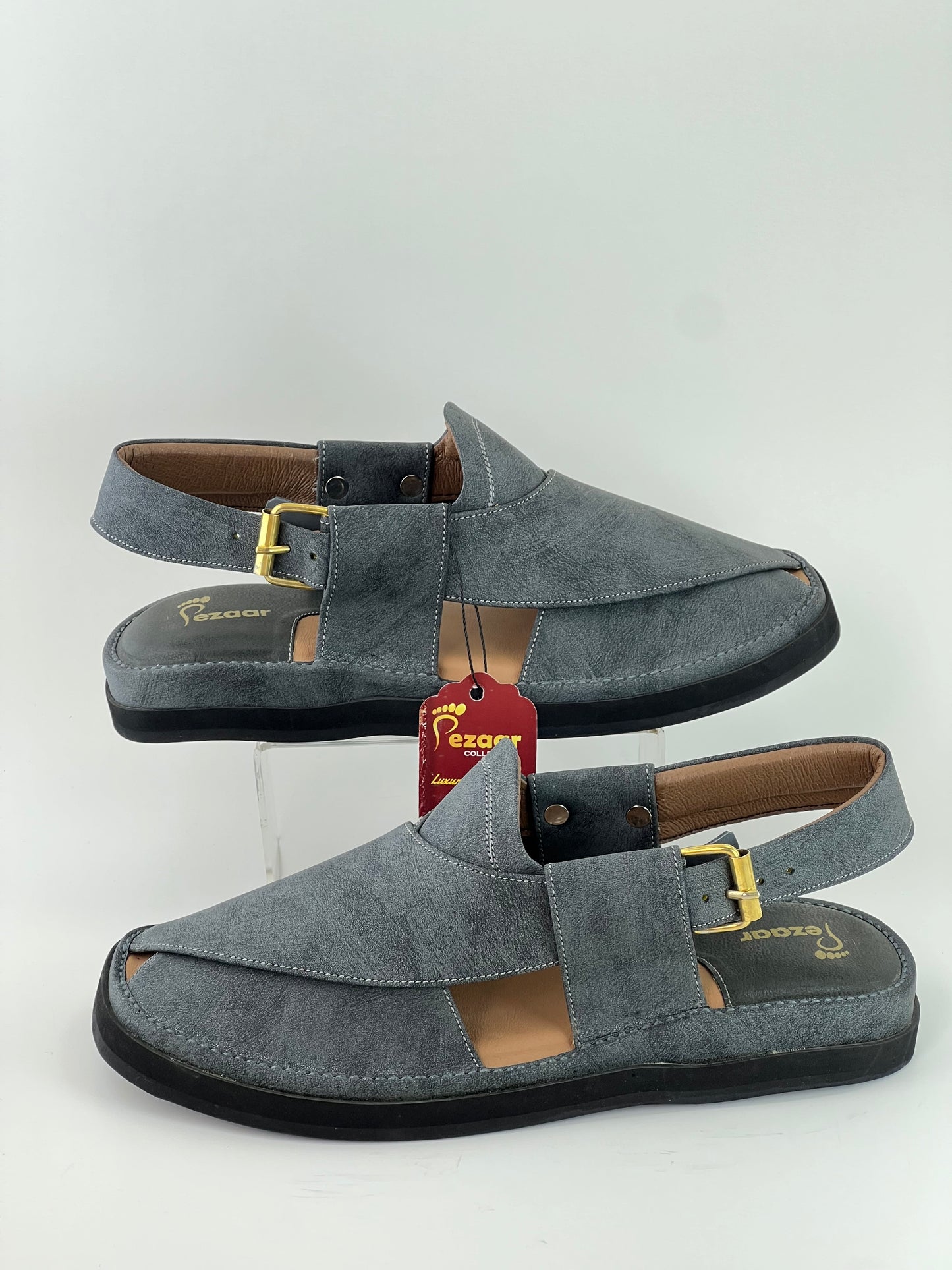 Gogo Premium peshawari chapal(Gray leather)