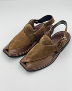 Suede Sabar Round shape  Double shade peshawari chapal(camal)