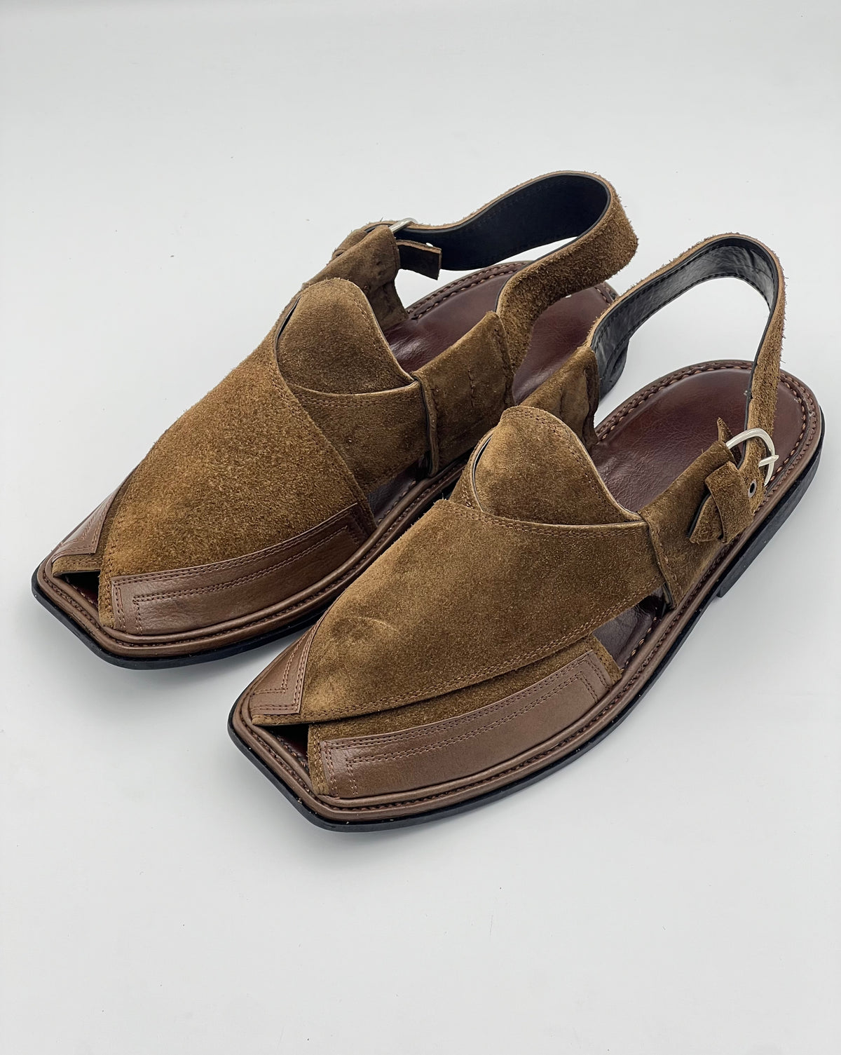 Suede Sabar Round shape  Double shade peshawari chapal(camal)