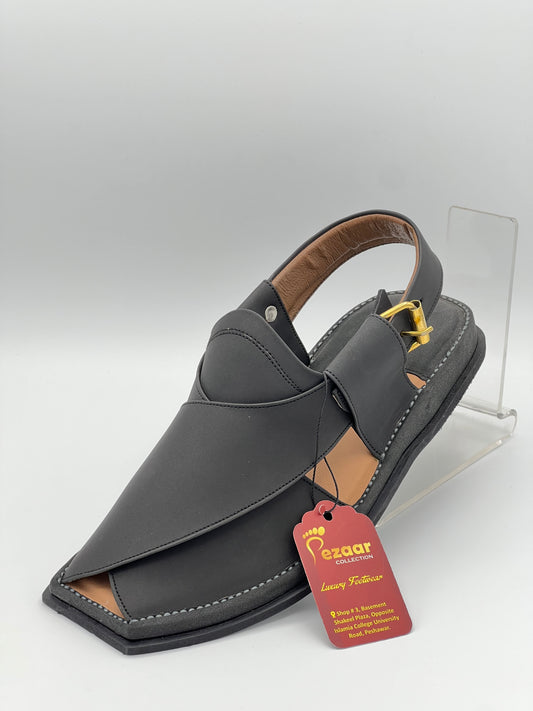 Pure leather Single lefty sole T shapBlack