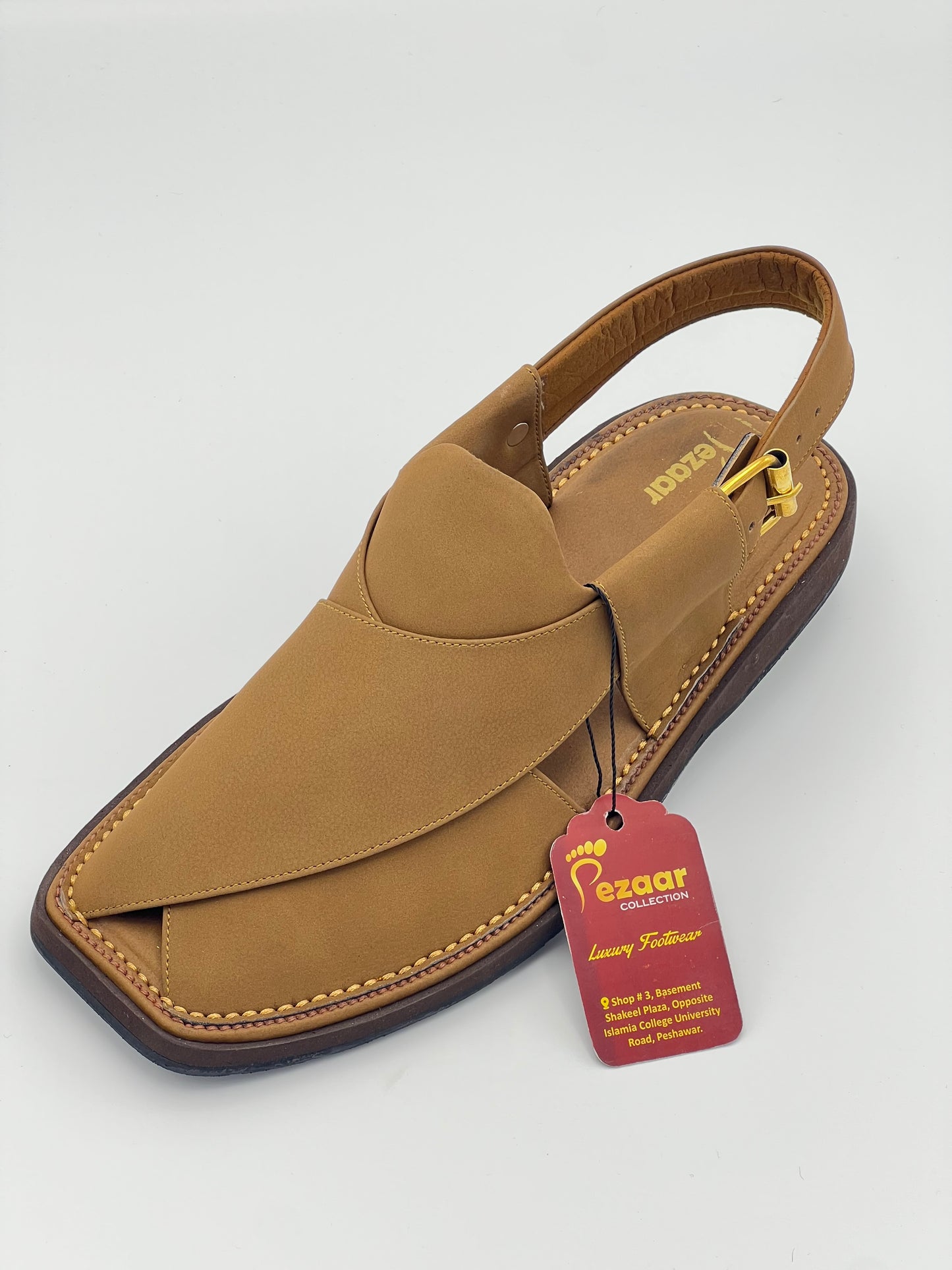 upper touch pure leather peshawari chapal(camal)