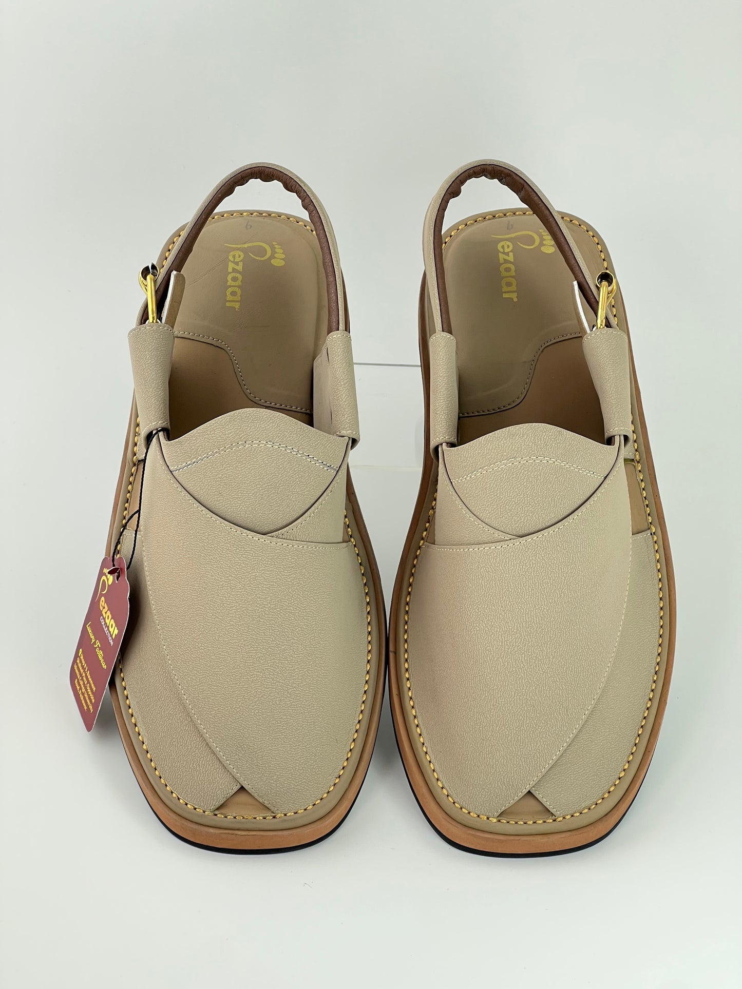 Gogo Premium peshawari chapal(Cream leather)