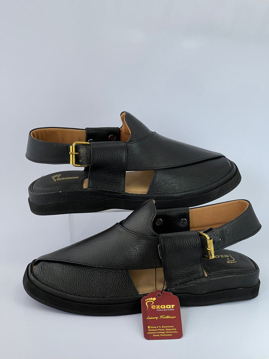 Gogo Premium peshawari chapal(Black Danedar)