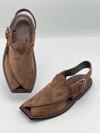 Suede Sabar single sole T shape peshawari chapal(Brown)