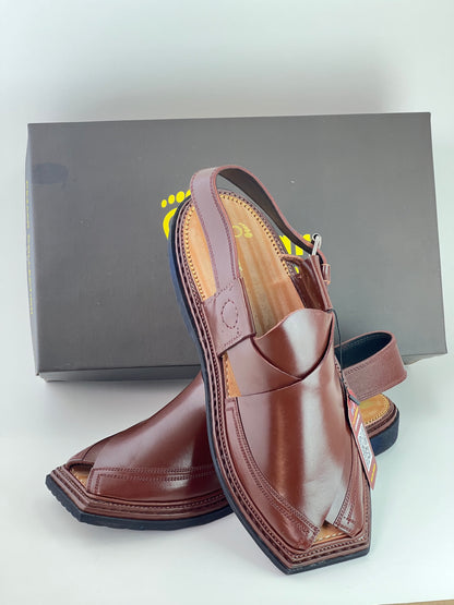 Goll T Vibram sole Brown T shape Peshawri Chappal(light weight)