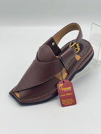 T shape classic dotted peshawari chapal (brwon)