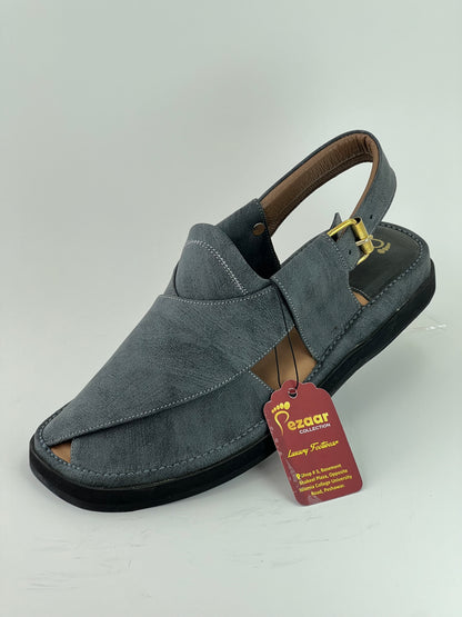 Gogo Premium peshawari chapal(Gray leather)
