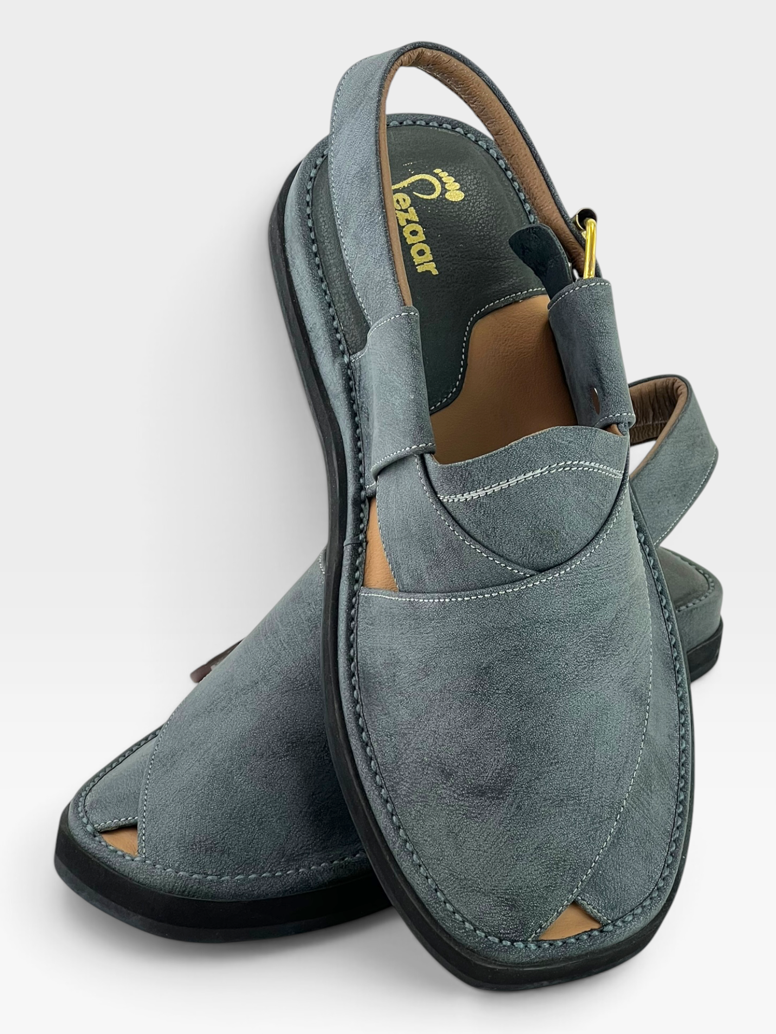 Gogo Premium peshawari chapal(Gray leather)