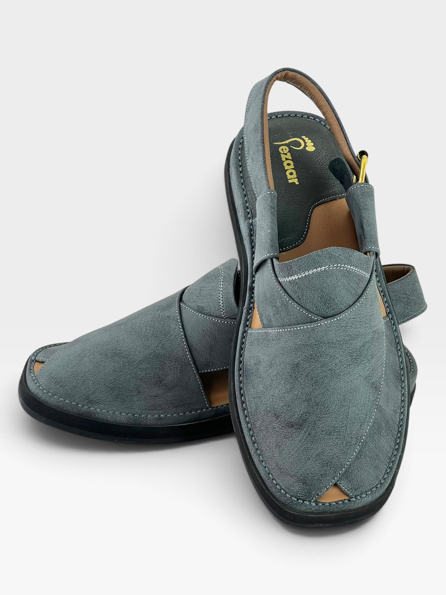 Gogo Premium peshawari chapal(Gray leather)